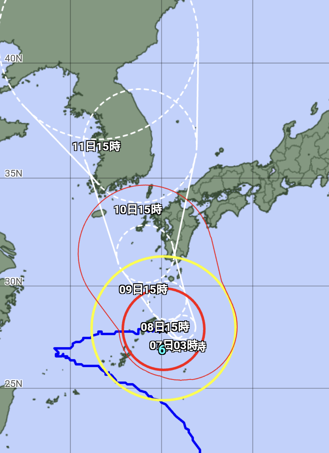 台風6号ようやく暴風域圏から抜け出しました、雨風はまだ少しありますが、明日から通常の平日に戻りそうです